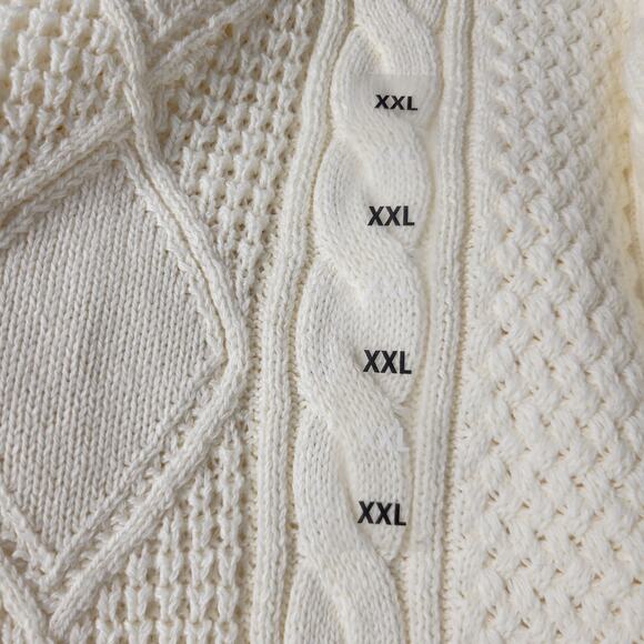 Sonoma Sweater Mens XXL Cream Ivory Cable Knit Pullover Crewneck Long Sleeves - Picture 6 of 16